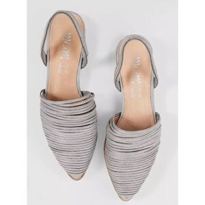 MI.IM 7 metallic Grey Strappy Sydney slip on flat woven shoe